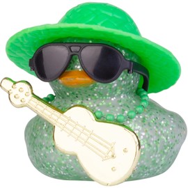 MuMyer Car Rubber Duck Ornament Cool Green Duck Car Dashboard Decorations with Mini Cowboy Hat Necklace Sunglasses for Car Dashboard Decoration Accessories(I5)