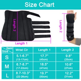 TANDCF Unisex Forearm and Wrist Support Splint Brace Double Fixation Wrist Brace for Carpal Tunnel,Adjustable Night Time Forearm Immobilizer Brace Splints,12.2 inch (31cm) length(RH/L)