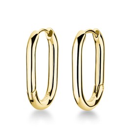 Rosefield Women's Large Oval Gold-Tone Hoop Earrings, 2.55 x 1.75cm