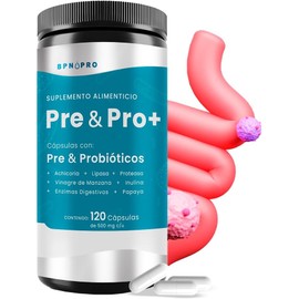BPN PRO Probioticos y Prebioticos Cápsulas Naturales con Enzimas Digestivas, MCT, Papaya, Vinagre de Manzana e Inulina | Suplemento Alimenticio Digestivo Completo | Sin Gluten ni Aditivos (120 cápsulas)