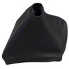 AERZETIX: Gear Stick Gaiter Faux Leather Black with Blue Stitching
