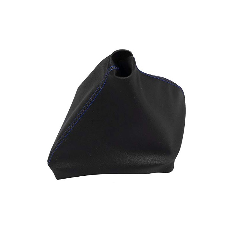 AERZETIX: Gear Stick Gaiter Faux Leather Black with Blue Stitching