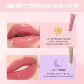 Summer Lip Butter Balm 2pcs, Natural Colored Moisturizing Gloss Oil Lipstick, Contains Shea Butter Essential Lip Oil for Relieving Dry Lips, Moisturizing Lip Care for Men Women