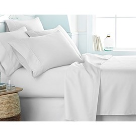 Elegant Comfort 1500 Premier - Wrinkle Resistant - Hotel Quality Ultra Soft Luxurious 4 pcs Bed Sheet Set, Deep Pocket Up to 16", Full, White