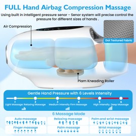 iVOLCONN Hand Massager with 6 Modes and 3 Heating Levels for Hot and Cold Therapy, Wrist and Hand Massager with Heat and Compression for Arthritis and Carpal Tunnel, Palm Roller, Gifts for Women Men