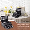 DoubleFill 3 Layer Leather Silverware Storage Box with Lid Drawer