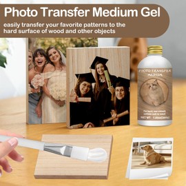 200g Photo Transfer Medium Gel, Gel Medium for Photo Transfer, to Wood & Other Hard Surfaces, Decorating Furniture, Family Activities DIY Crafts (7.05 OZ)