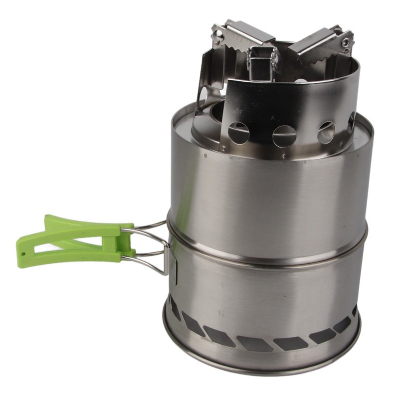 Outdoor Camping Equipment Windproof Wood Stove Cooking Stainless Steel Movable