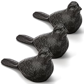 ZOOFOX Paquete de 3 topes de puerta de hierro fundido, tope de puerta decorativo, resistente y rústico para pisos, alfombras, azulejos, hormigón o mad