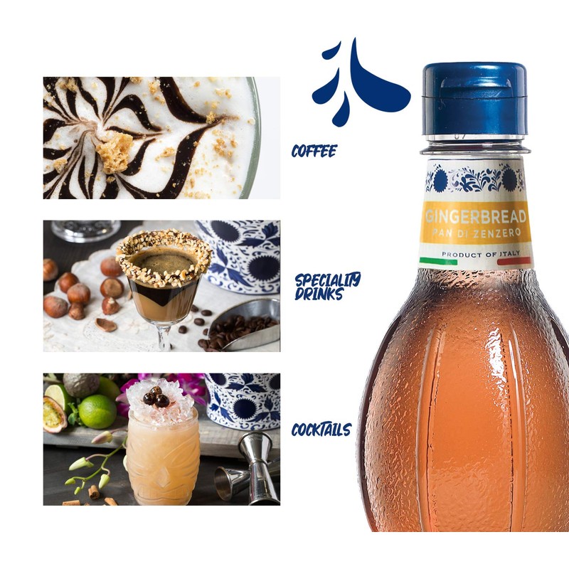 Fabbri Flavoring Syrup, Gingerbread, Made in Italy, 35 fl. oz