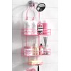 DAOYA Pink 3-Tier Over Head Shower Caddy with Soap Holder