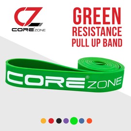 COREZONE Resistance Band - Strong Green | Home Gym Exercise Workout Bands for Butt, Leg, Glute, Yoga, Pilates, CrossFit, Fitness, Physical Therapy | Multicoloured Resistance Bands for Men & Women