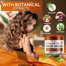 BELLISSO Mascarilla Marroquí de Aceite de Argán - Hidratante Acondicionamiento Profundo para Cabello Seco Extremadamente Dañado - Tratamiento Hidratan