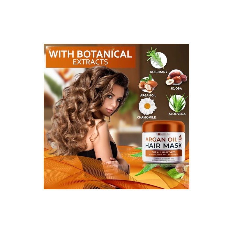 BELLISSO Mascarilla Marroquí de Aceite de Argán - Hidratante Acondicionamiento