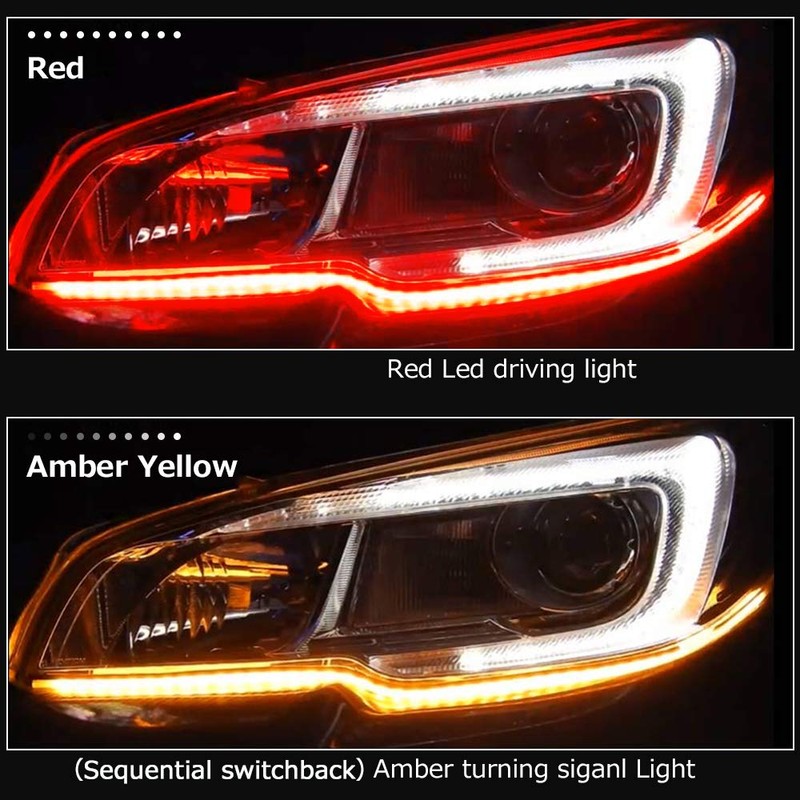 OPP ULITE Red Amber LED Strip Light 2Pcs 23 Inches