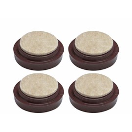 SUL Castor Caster Cup With Felt Pad Non Slip Floor Protector Glide For Chair Leg, Sofa Protect Wood Laminate Floor Tile Lino Floor From Scratch Dimension 66mm -4pk – Brown