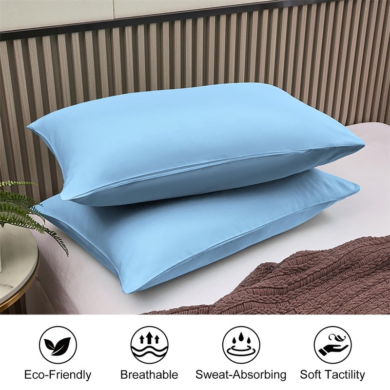 Lirex 2 Pack Pillow Cases, 100% Cotton Breathable Pillowcases Pillow
