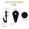 Light Hooks for Concrete Walls: 30 Pack Small Utility Wall-Mount