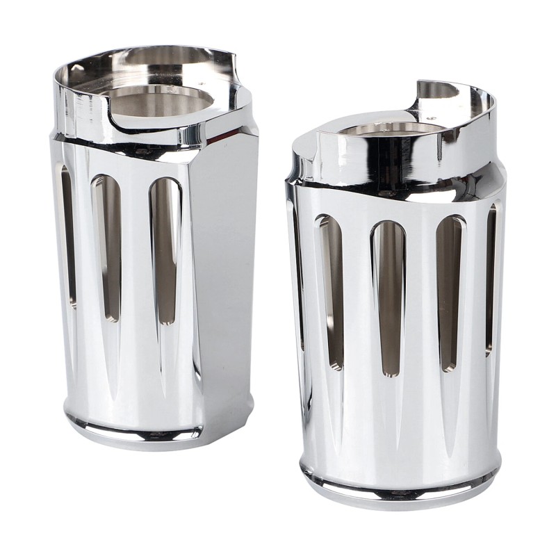 Unbranded Chrome Fork Boot Slider Cover Cow Bell For Harley
