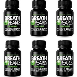 Breath Pearls Original 150 Softgels x 6 Pack (900 Softgels) - Freshens Bad Breath Mints