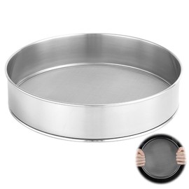 DAJASD Mehlsieb Edelstahlsieb, 20cm Feines Mehlsieb Feinmaschig, 150 Mesh Runde Backsieb Puderzuckersieb, Wiederverwendbar Mehlsieb Einhand für Reis Bohnen Getreide Obst Gemüse (Silber)