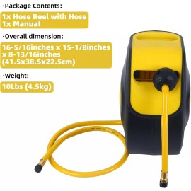 8milelake 5/16inch Retractable Air Hose Reel 33FT Auto Rewind 180° Wall Mount Compressor