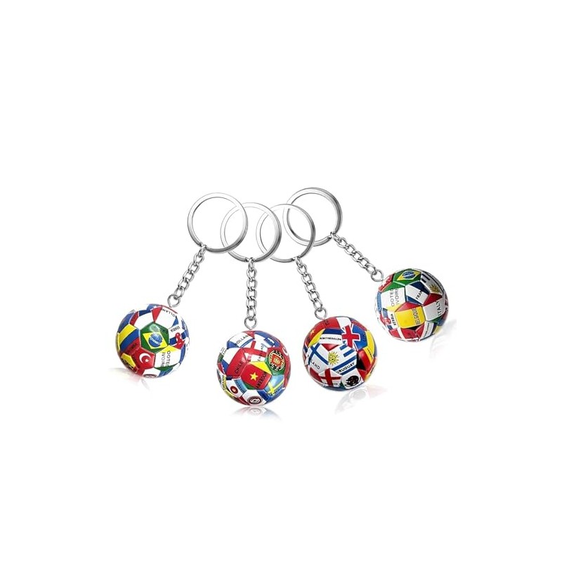 2026 World Cup National Flag Soccer Ball Keychain Set