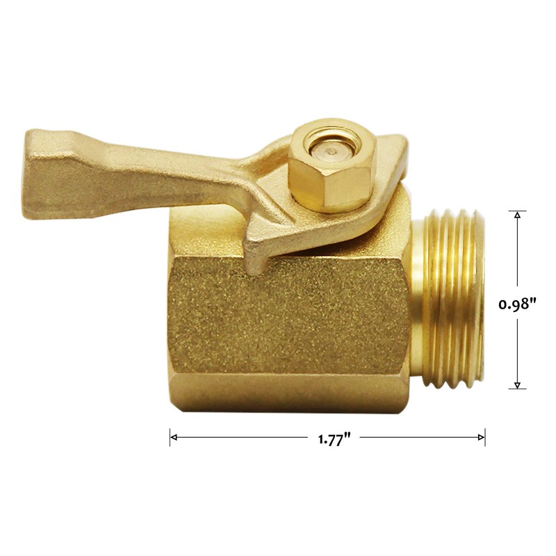Lifynste Heavy Duty Brass Garden Hose Shut Off Valve, 3/4
