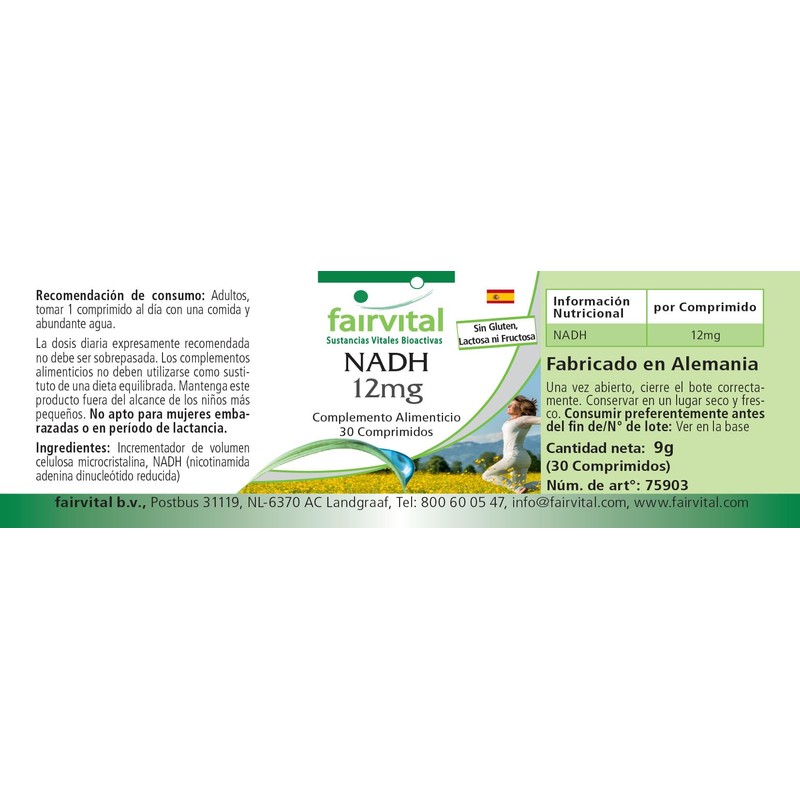Fairvital | NADH 12mg - 30 Tabletten - HOCHDOSIERT -