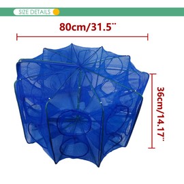 Portable Bait Traps Fishing Nets Foldable - Easy Use Hand Casting Bait Traps Cage Baits Cast Mesh Trap for Fishes, Shrimp, Minnow, Crayfish, Crab, Crawdad