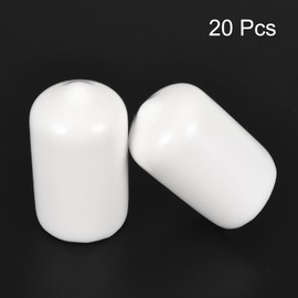 QUARKZMAN Pack of 20 Rubber End Caps 13 mm Plastic Cap Rubber Caps Protective Caps Cover Foot Caps for Chair Legs Table Legs Screws Bolts Thread Metal Rods Pipe Fence Posts White