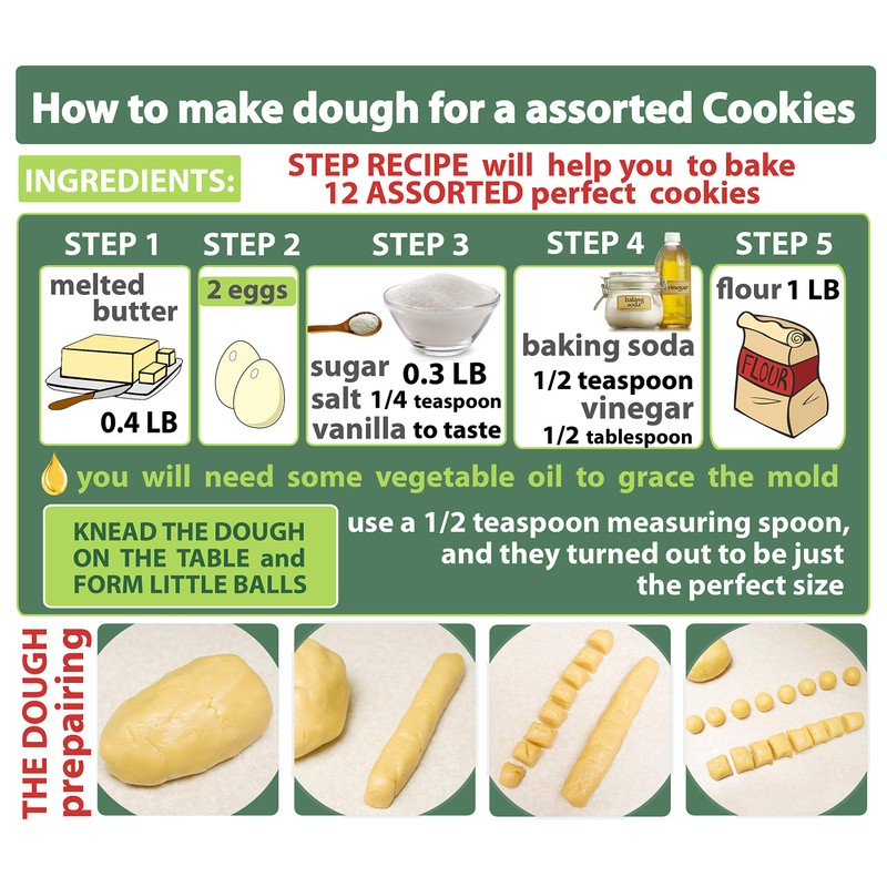 12 Cookie (assorted) Aluminum Marker assorted Russian Pastry Cookies Pastry