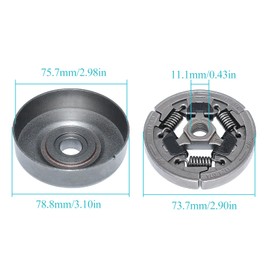 Atunee 3/8" Clutch Drum Sprocket for Stihl MS361 MS440 MS461 MS460 044 046 Chainsaw Parts with Worm Gear E-Clip Spark Plug Needle Bearing Rim Replace 1128 007 1000