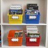 6 Pack Picture Book Organizer Bins with Dividers, Large Plastic