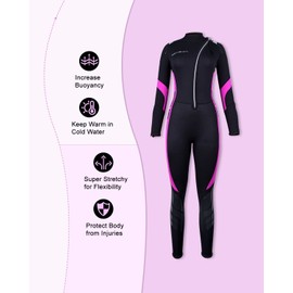 Seaskin Wetsuits for Men Women 3mm Front Zip Full Wetsuit