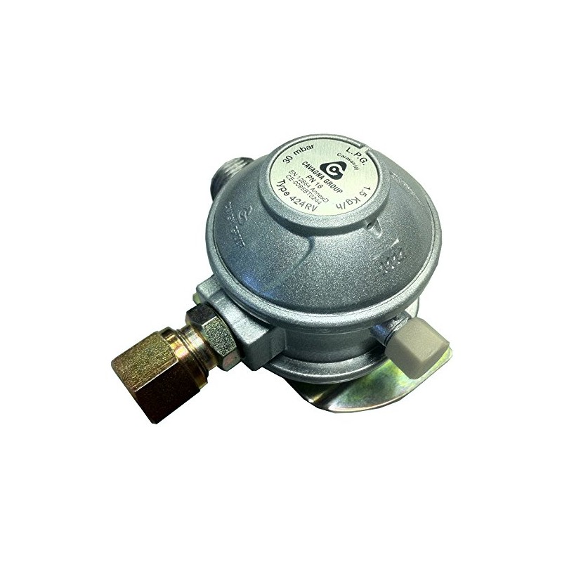 Cavagna Fixed Caravan & Motorhome Bulkhead Angled Gas Regulator 90°