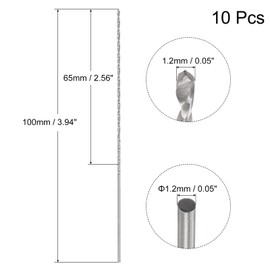 sourcing map Mini Micro Twist Drill Bits 1.2 mm Extra Long Metal Drill 100 mm Aluminium Alloy Pack of 100