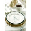 GreenGate Lucie Xmas Table Runner White with Fir Trees Embroidered
