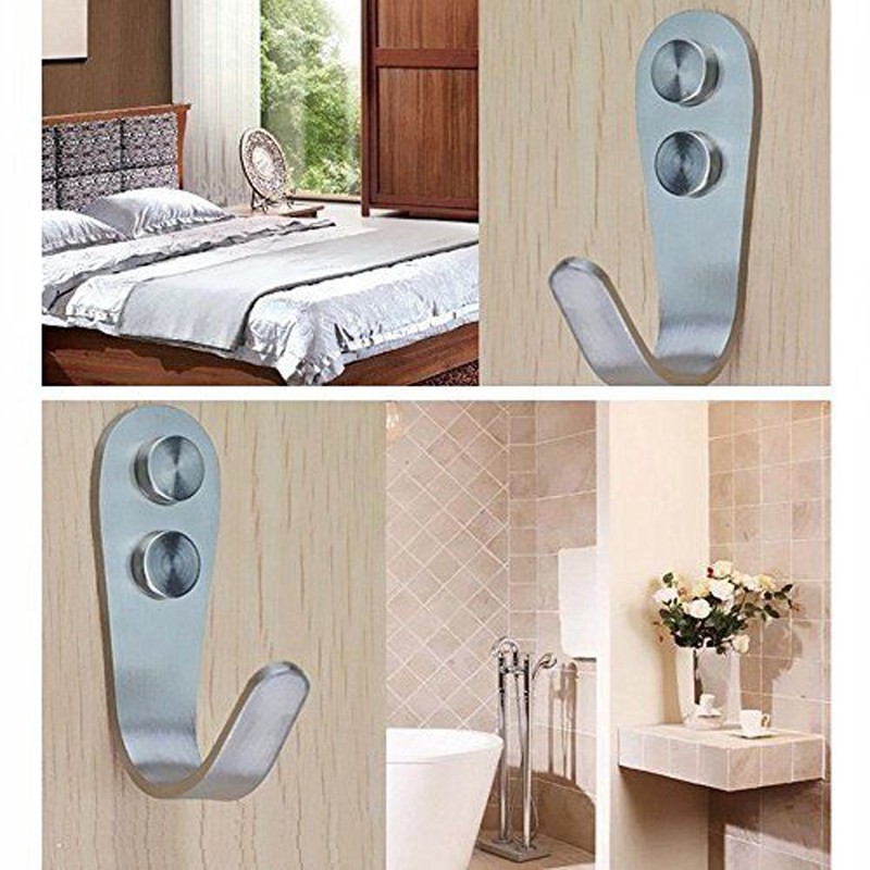 Deezio Extra Strong Stainless Steel Screw Single Hooks, Coat Hooks,