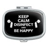 Keep Calm Disinfect and Be Happy Rectangle Pill Case Trinket
