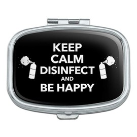 Keep Calm Disinfect and Be Happy Rectangle Pill Case Trinket Gift Box