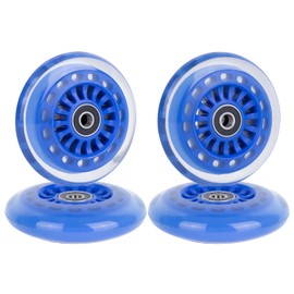 AOWISH Ride on Swing Twist Wiggle Car Polyurethane Replacement Wheels w/Bearings ABEC-9 (2 Front Wheels with Convex Hub, 2 Rear Wheels with Concave Hub) (Blue)