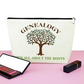 Mxrymvu Genealogist Gifts Makeup Bag Family Researcher Gift Family Historian Gifts Zipper Pouch Historian Researcher Gift Genealogy Expert Gifts Cosmetic Bag It's All About the Roots