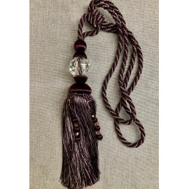 Purple & Lilac 14" Length Tassel Curtain Tieback with Faceted Glass Crystal SCTB-16/29-27 Drapery/Curtains/Interior Design