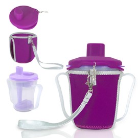 WASHINBED Dysphagia Regulating Drinking Cup,include 5cc,10cc and 15cc sip cup with cup holder and Carrying Chain,Flow Control Cup