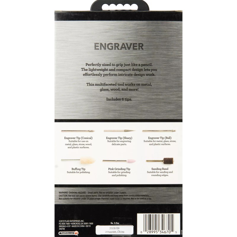 Plaid ENGRAVER TOOL KIT Makes Smooth Strokes on METAL GLASS