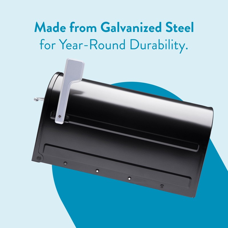 Architectural Mailboxes 7900-7B-SR-10 Boulder Postmount Mailbox, Large, Black