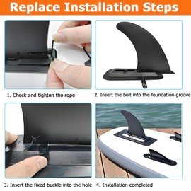 9 Inch Replacement Fin for Sup, Removable Universal Sup Fin, Fin Stand Up Paddle with Fin Snap, Replacement Fins Sups for Longboard Surfboard, Stand Paddle Board, Paddleboards, Inflatable Kayak