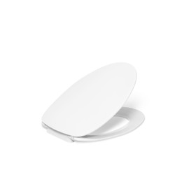 Kohler K-30782-0 Papyrus Quiet-Close Elongated Toilet Seat Soft Close With Grip Tight Bumpers, Thermoset Plastic, White
