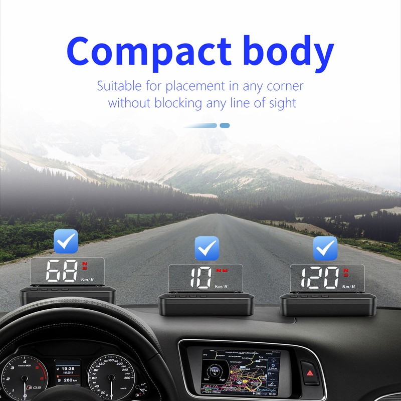Car Head-up Display Projecter Digital Vehicle Speedometer GPS Dual System